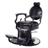 ROMANOS Barber Chair Black Crocodile AGS Beauty