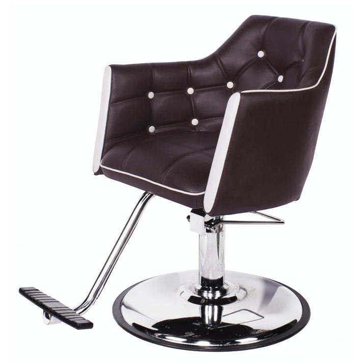 ITALICA Salon Styling Chair Brown + Beige AGS Beauty