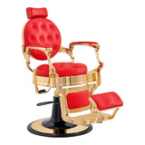 Princeton Gold Barber Chair - Red DIR