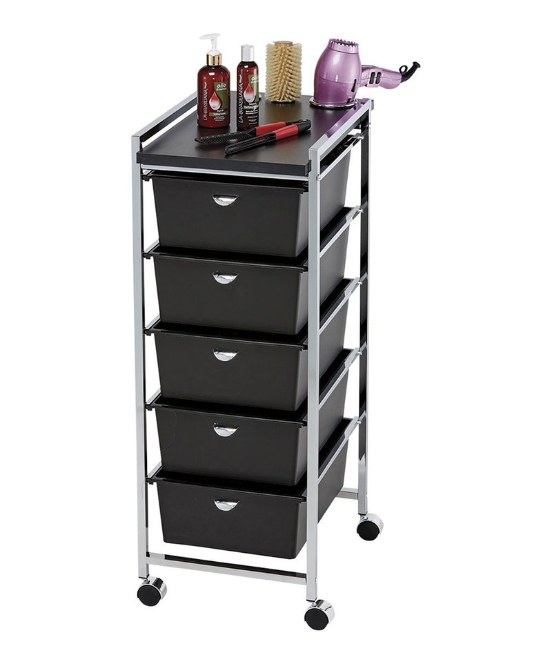 Five Drawer Metal Frame Cart w/ ACC Holder Pibbs