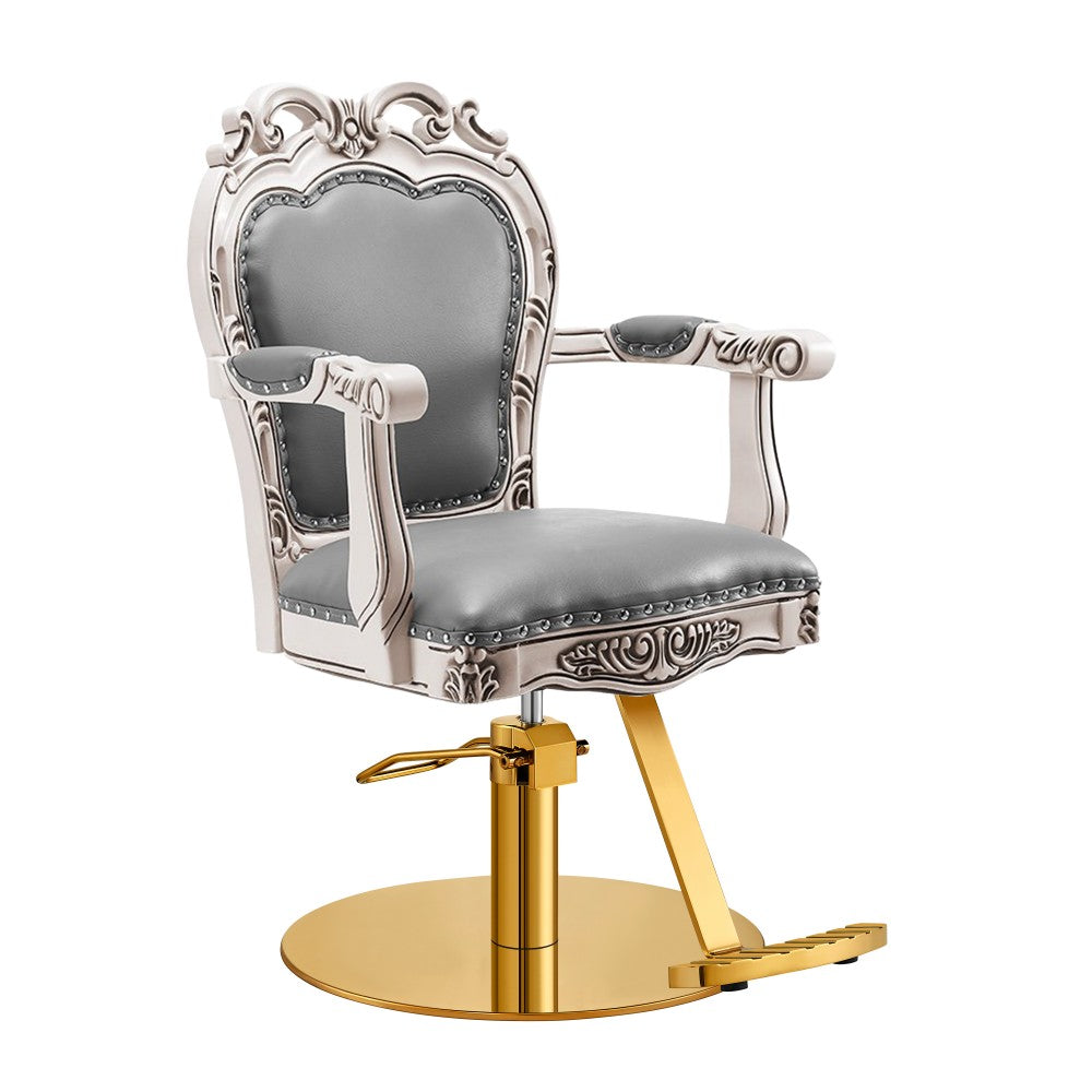 Georgia Styling Chair Grey DIR with gold base