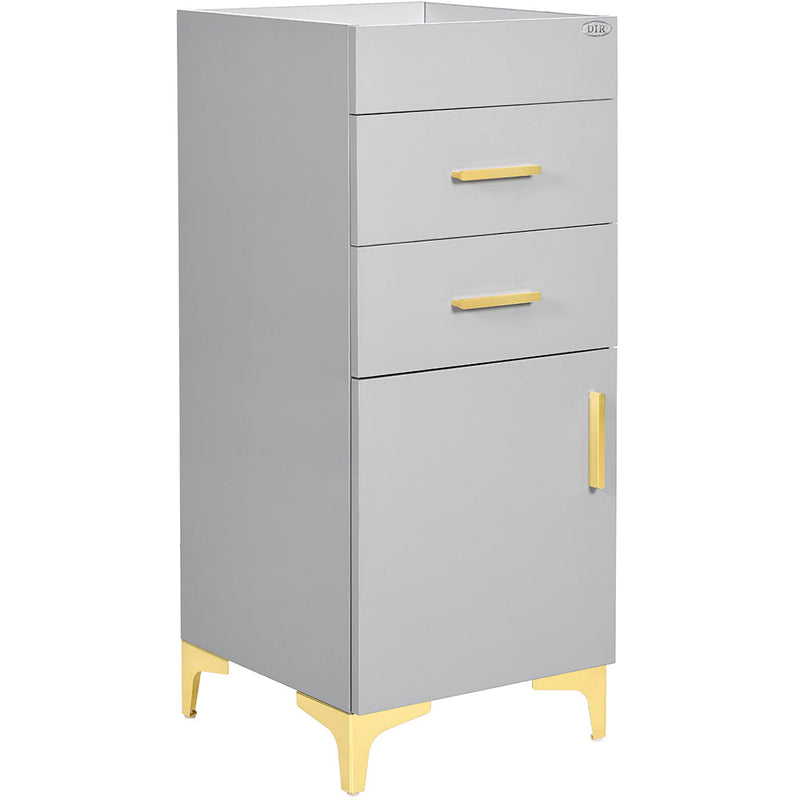 Harper Salon Station Cabinet Gray DIR on a white background