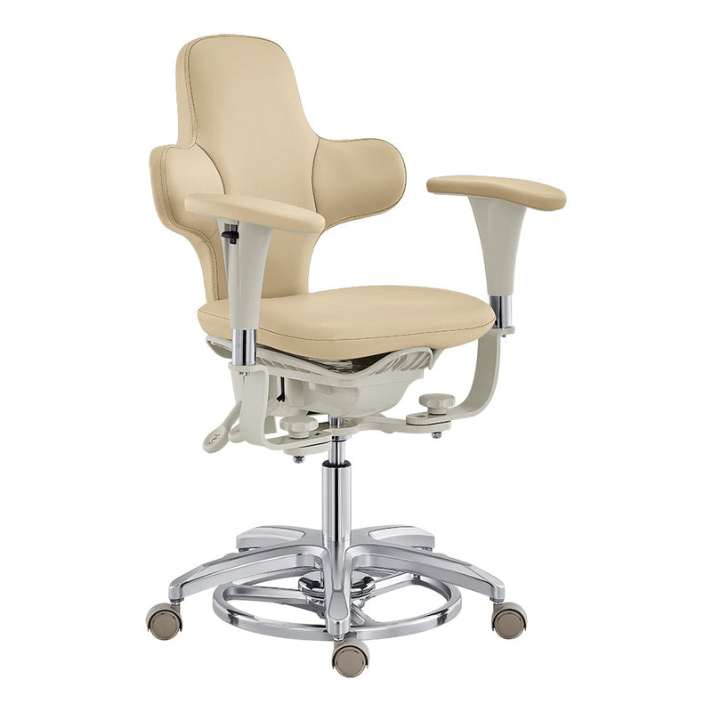 Hazel Ergonomic Microscope Chair - Fully Adjustable Beige DIR