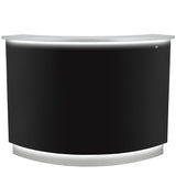 Janus LED Lighting Reception Desk Curved Black & Silver DIR
