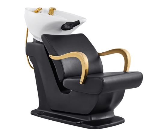 Beckman Gold Salon Shampoo Unit with Adjustable Seat Black DIR
