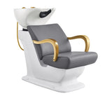 Beckman Gold Salon Shampoo Unit with Adjustable Seat Gray DIR