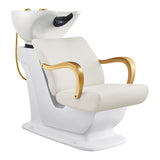Beckman Gold Salon Shampoo Unit with Adjustable Seat White DIR