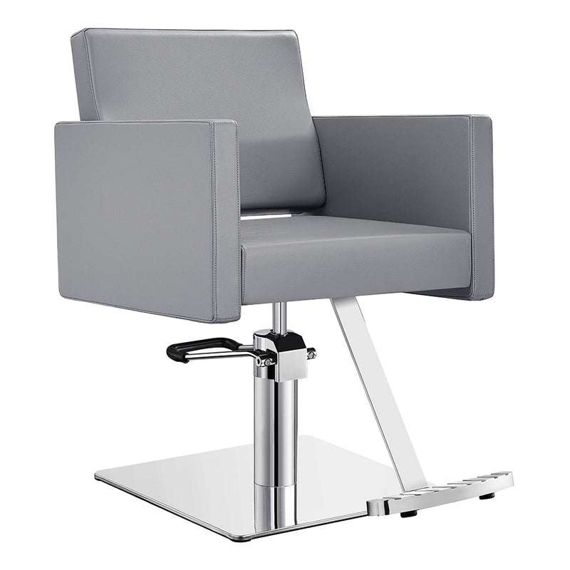 Scatolina gray salon chair with a metal base on a white background