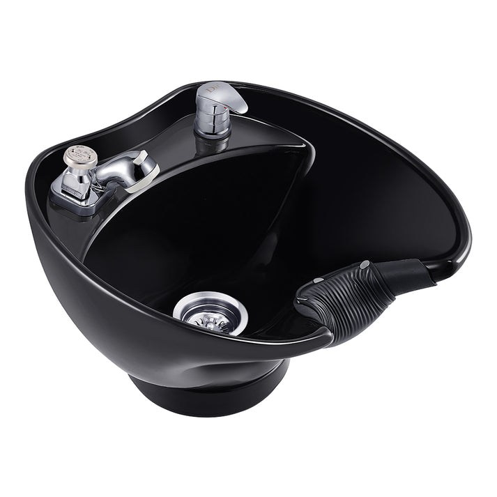 Ceramic Salon Shampoo Bowl Sink - Vacuum Breaker Black DIR