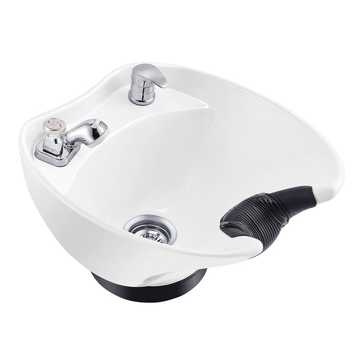Ceramic Salon Shampoo Bowl Sink - Vacuum Breaker White DIR