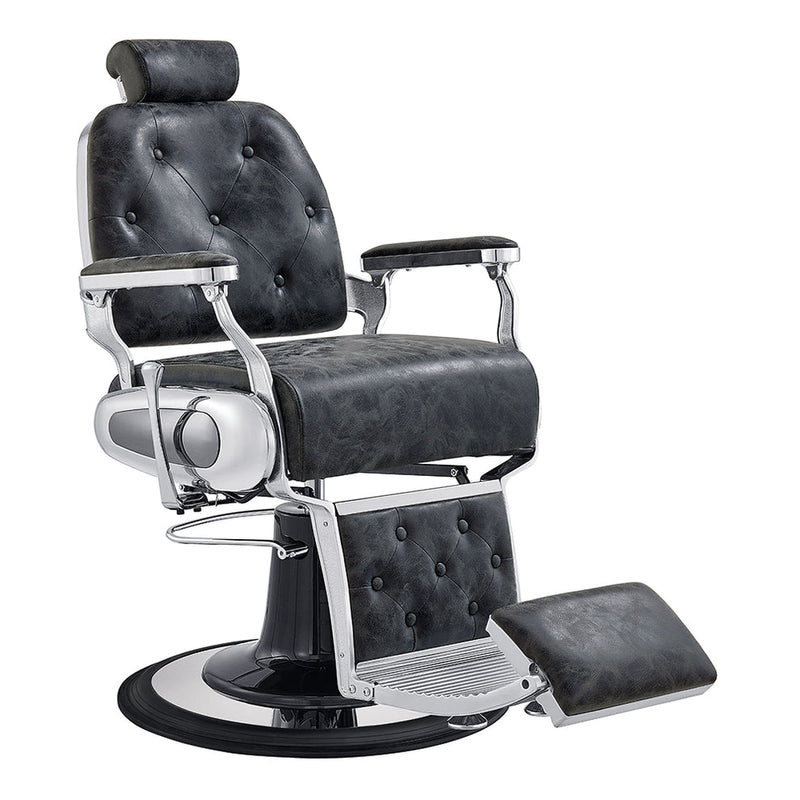 Titan Barber Chair Vintage Black DIR on a white background