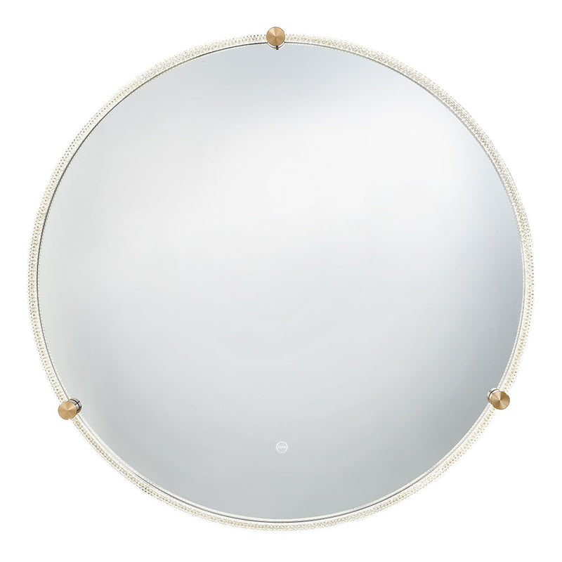 Twinkle LED Lighted Round Salon Mirror DIR on a white background