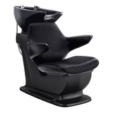 Zenith Shampoo Chair and Bowl with Adjustable Seat Black DIR