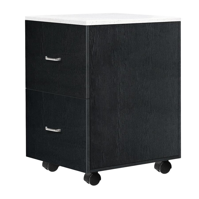 Whale Spa Accessory Cart TR04 in black with 2 drawers and a quartz top for acetone protection.