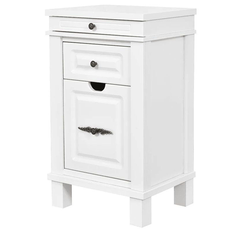 Bordeaux Styling Station Cabinet White DIR - Styling Stations
