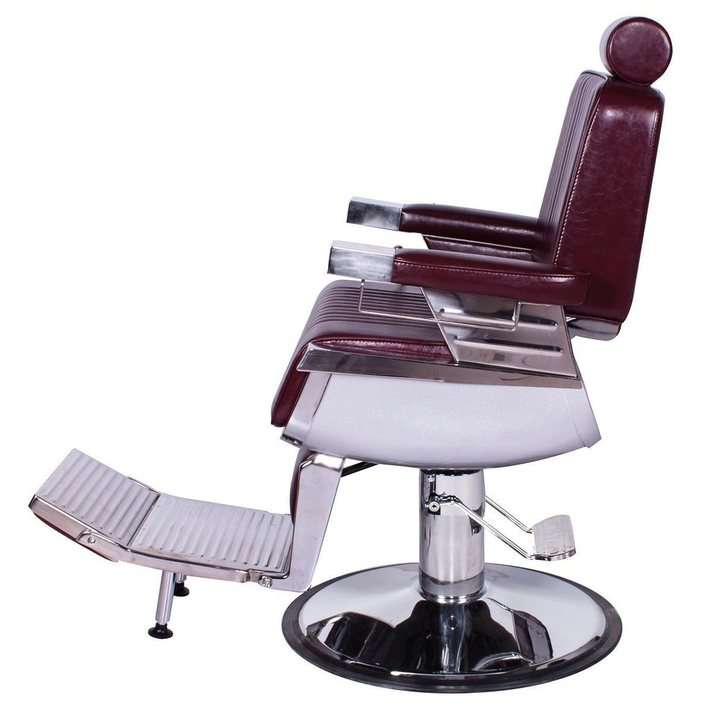 Constantine Barber Chair Dark Merlot AGS Beauty - Barber Chairs