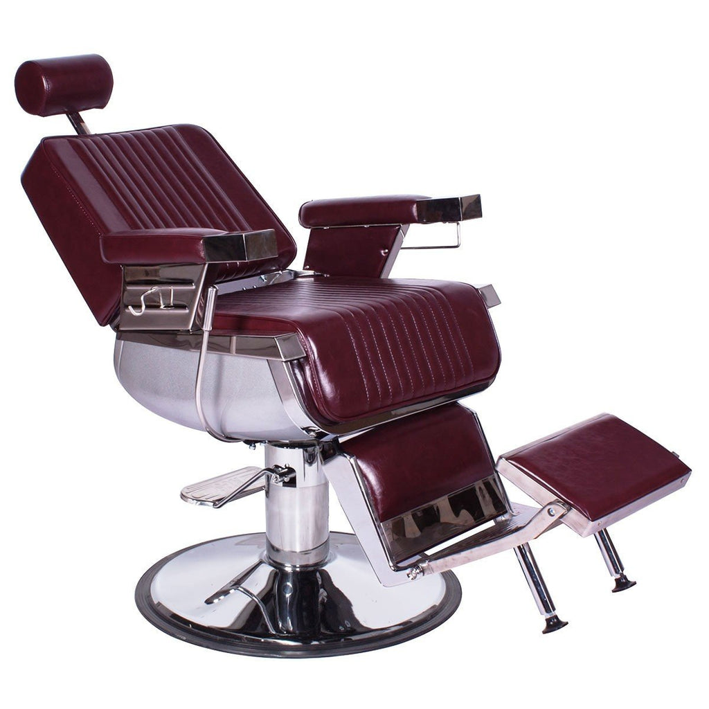 Constantine Barber Chair Dark Merlot AGS Beauty - Barber Chairs