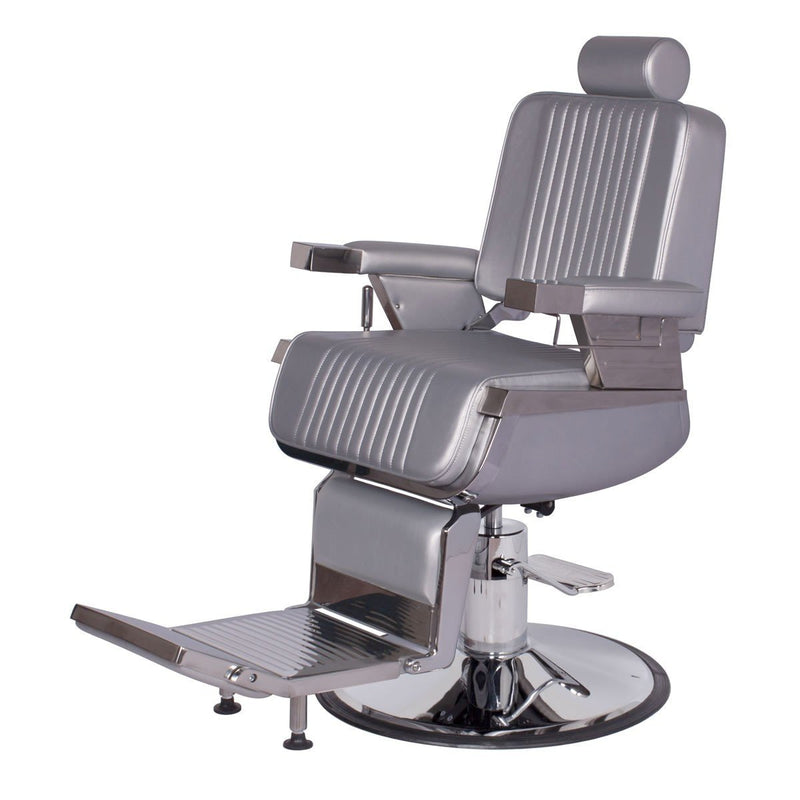 Constantine Barber Chair Platinum Silver AGS Beauty - Barber Chairs
