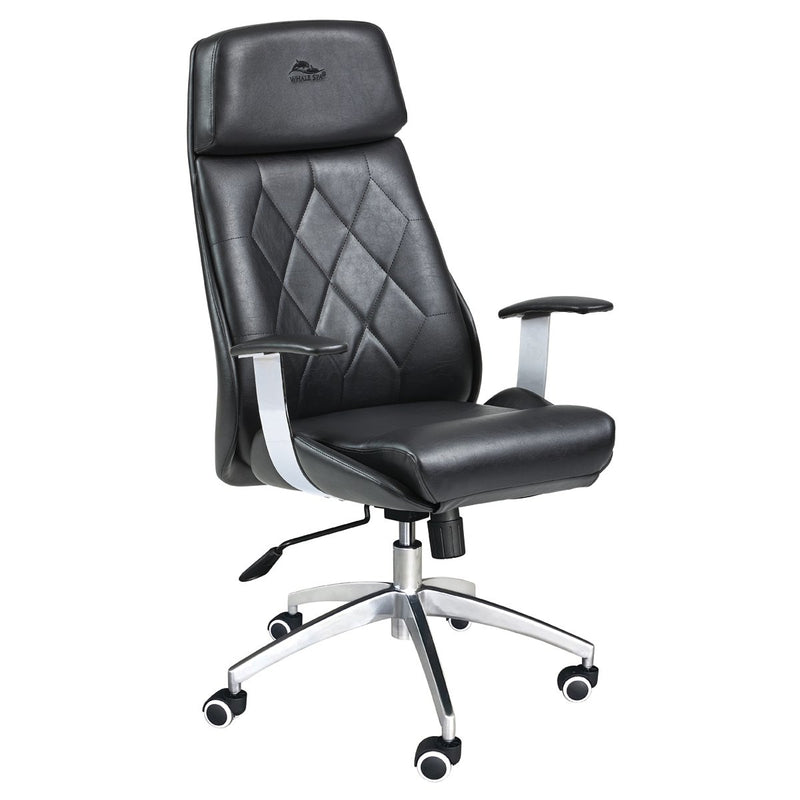 Whale Spa Customer Chair Diamond 3309 in Black ensures comfort with any ergonomic office desk.