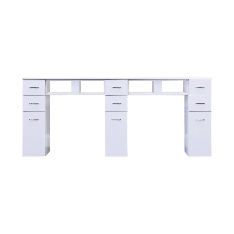 DOUBLE WHITE GRANITE TOP MANICURE TABLE White J&A USA - Manicure Tables