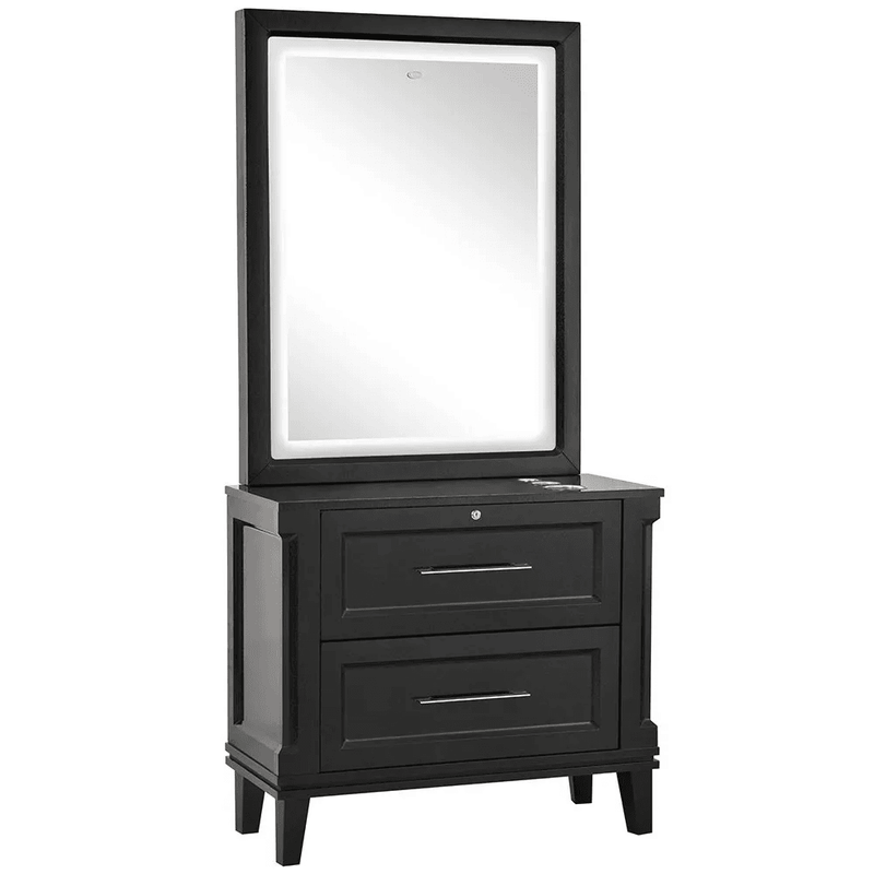 Fairview LED Lighted Styling Station Meteor Black DIR - Styling Stations