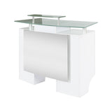 GLASS TOP RECEPTION DESK White J&A USA