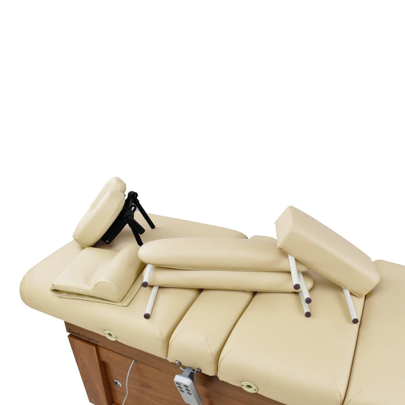 High-End Accessory Package Almond by TouchAmerica with padded armrests and face cradle pillow.