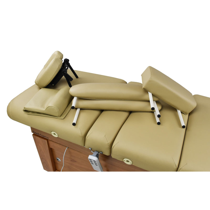 TouchAmerica High-End Accessory Package Camel massage table with adjustable cushions and cradle.