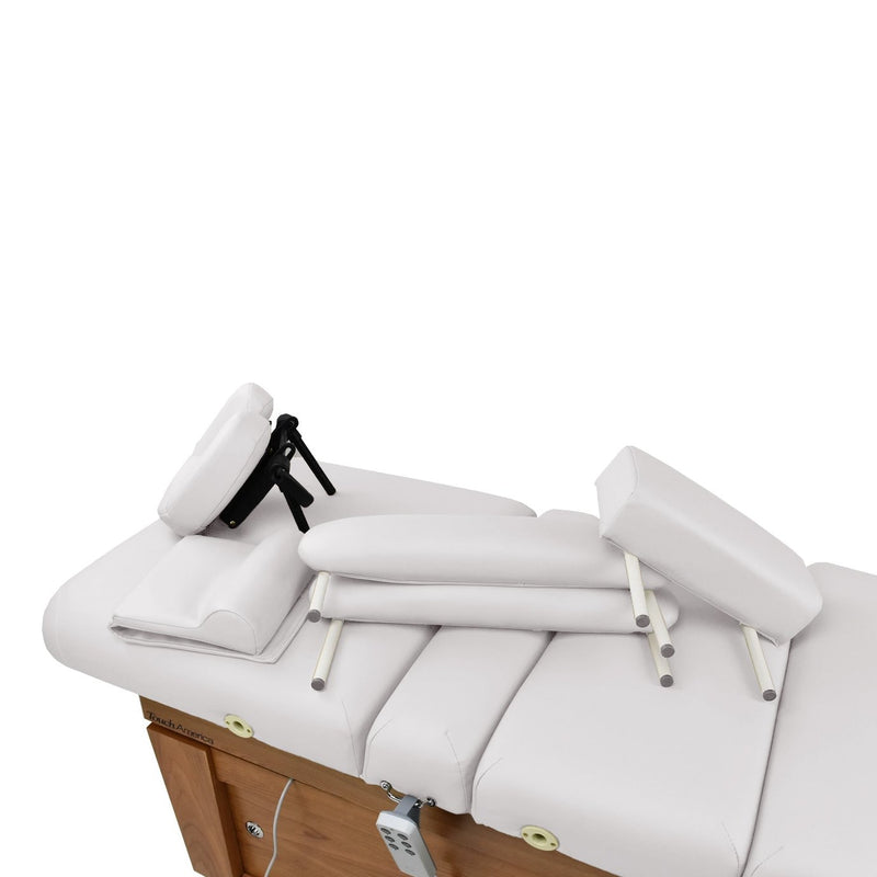 TouchAmerica High-End Accessory Package Pebble massage table with face cradle and armrests.