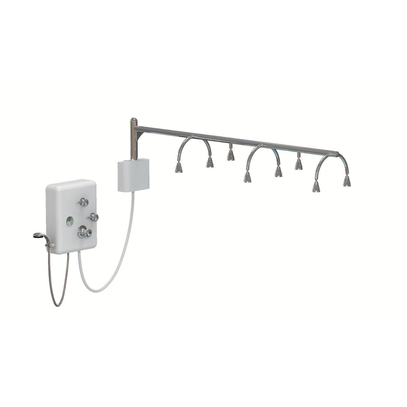 TouchAmerica Hydrokinetic Vichy Shower features six adjustable heads for a spa-like home experience.