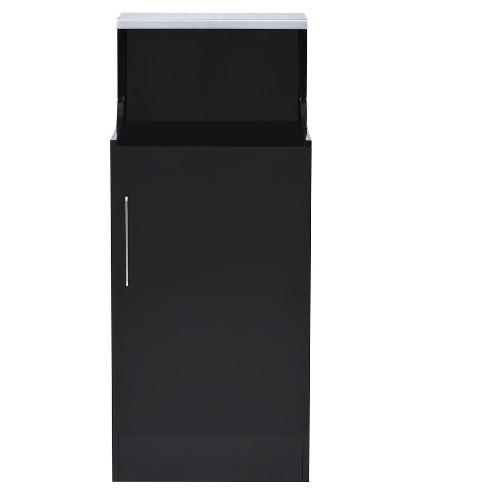 Janus LED Lighted Storage Reception Desk Black and Silver - Reception Desks