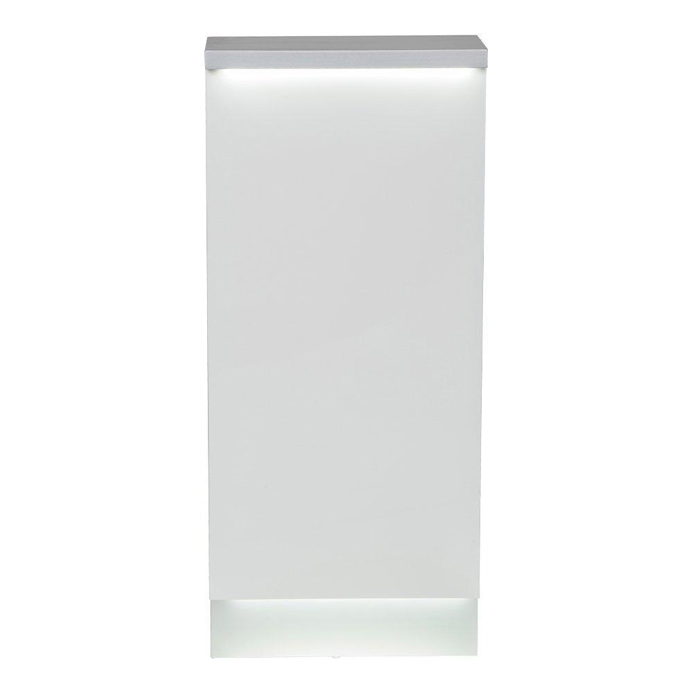 Janus LED Lighted Storage Reception Desk White and Silver - Reception Desks