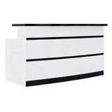 LUX Black and White Stripes Reception Desk Whale Spa