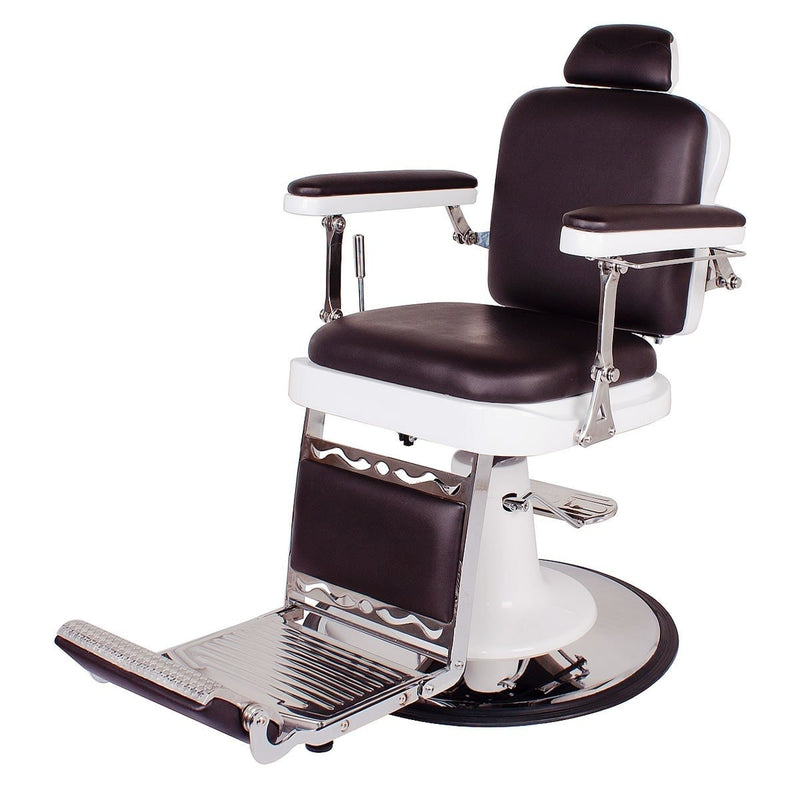 MAESTRO Vintage Barbershop Chair Soft Chocolate AGS Beauty - Barber Chairs