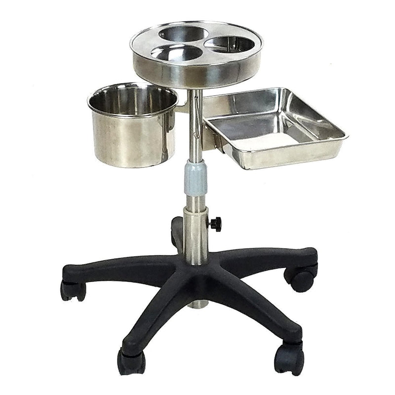 The TouchAmerica Medi-Spa Service Cart is a portable stainless steel workstation with trays and wheels.