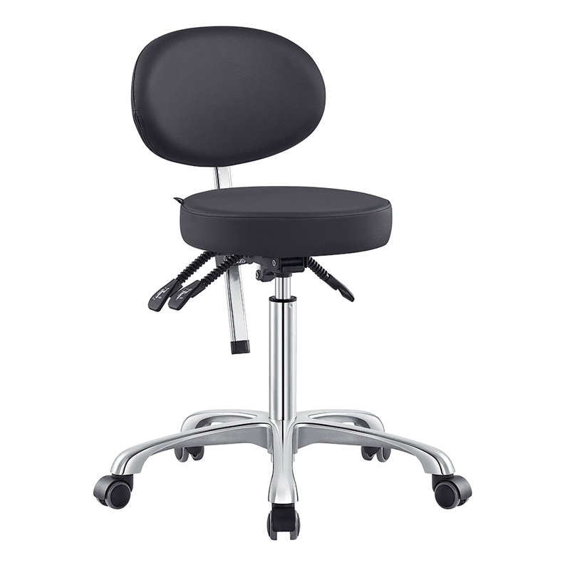 Polaris Rolling Black Stool DIR - Stools