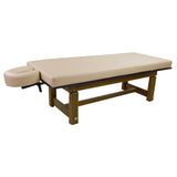 Solterra Teak Massage Table Almond TouchAmerica