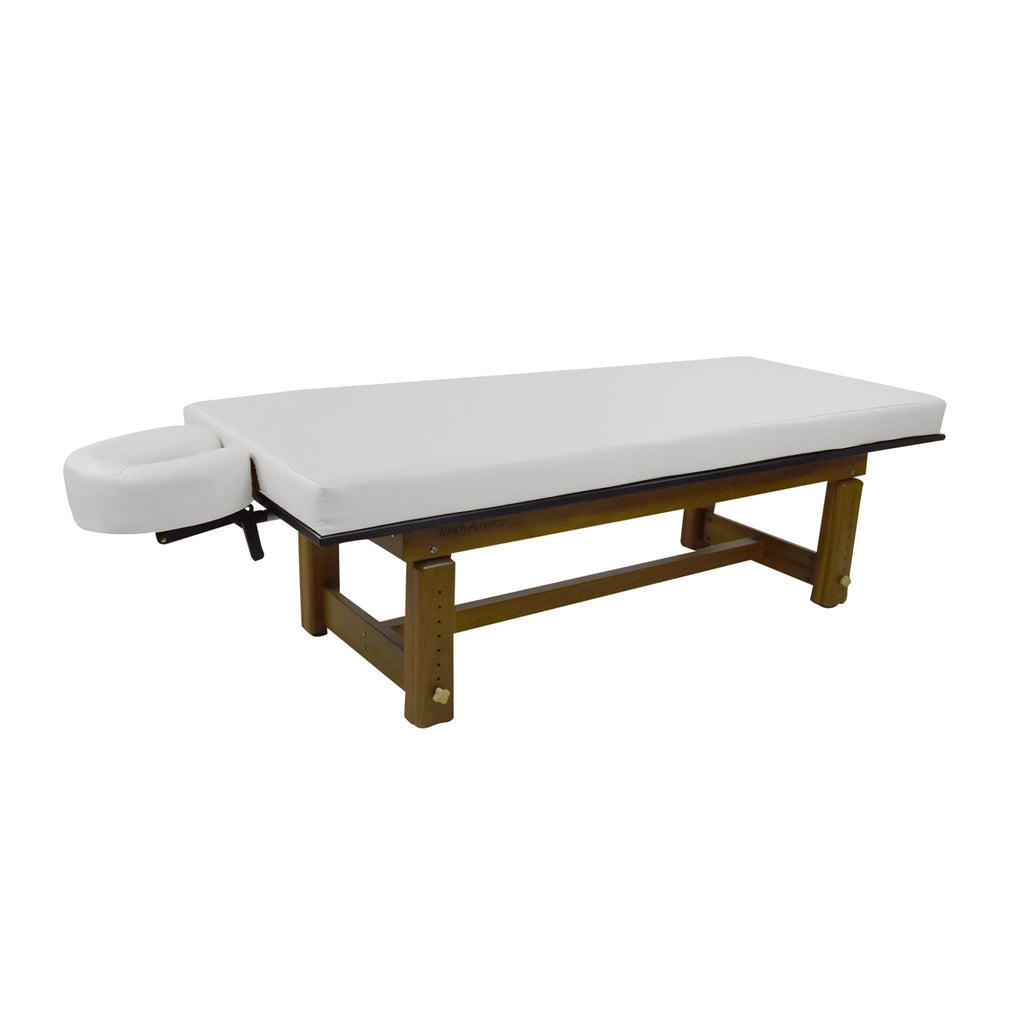 Solterra Teak Massage Table White TouchAmerica - Massage & Spa Tables