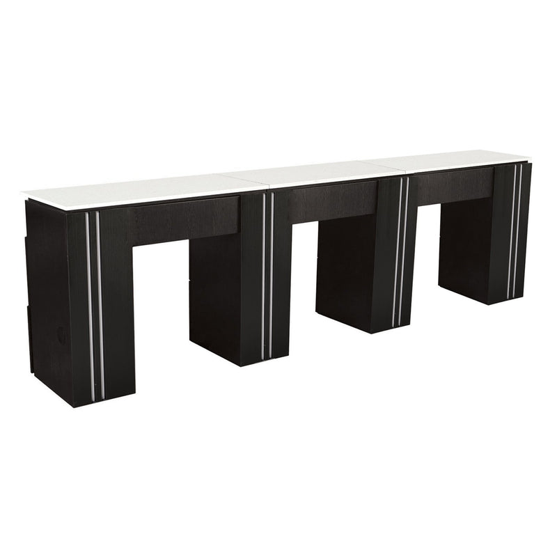 Triple Manicure Table Black Whale Spa - Manicure Tables