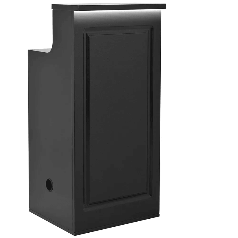 Valencia Reception Desk - Side Storage Meteor Black DIR - Reception Desks