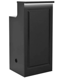 Valencia LED Reception Desk - Side Storage Black DIR