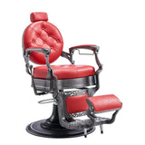 Vanquish Brushed Frame Barber Chair Red DIR