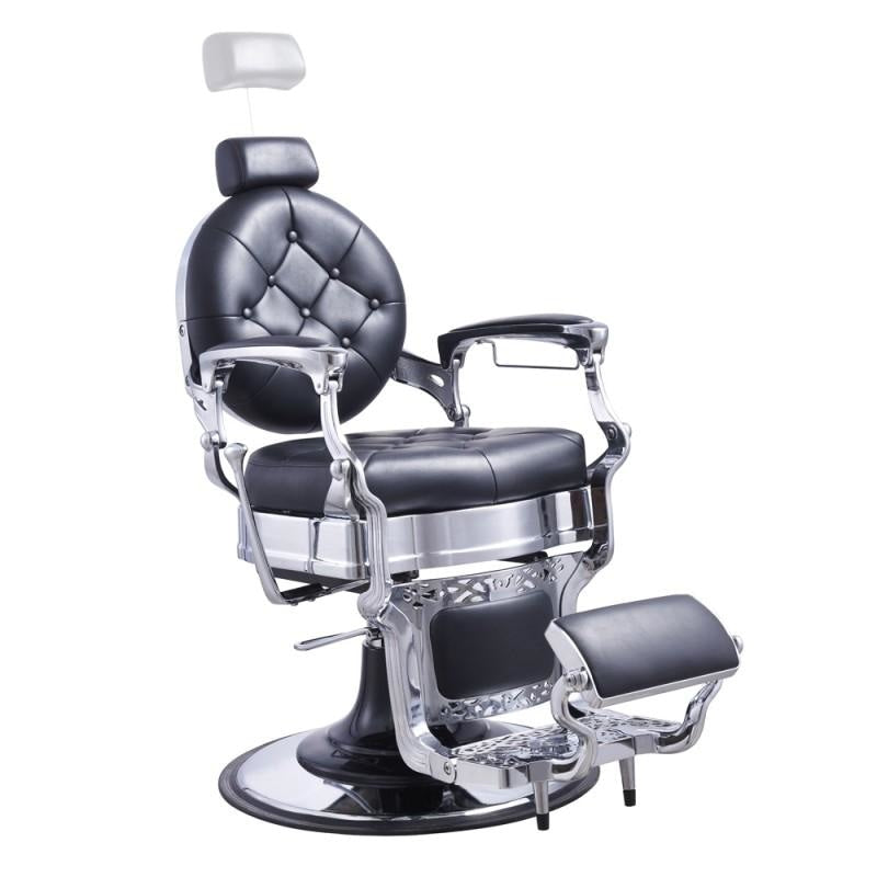 Vanquish Chrome Frame Barber Chair Black DIR - Barber Chairs