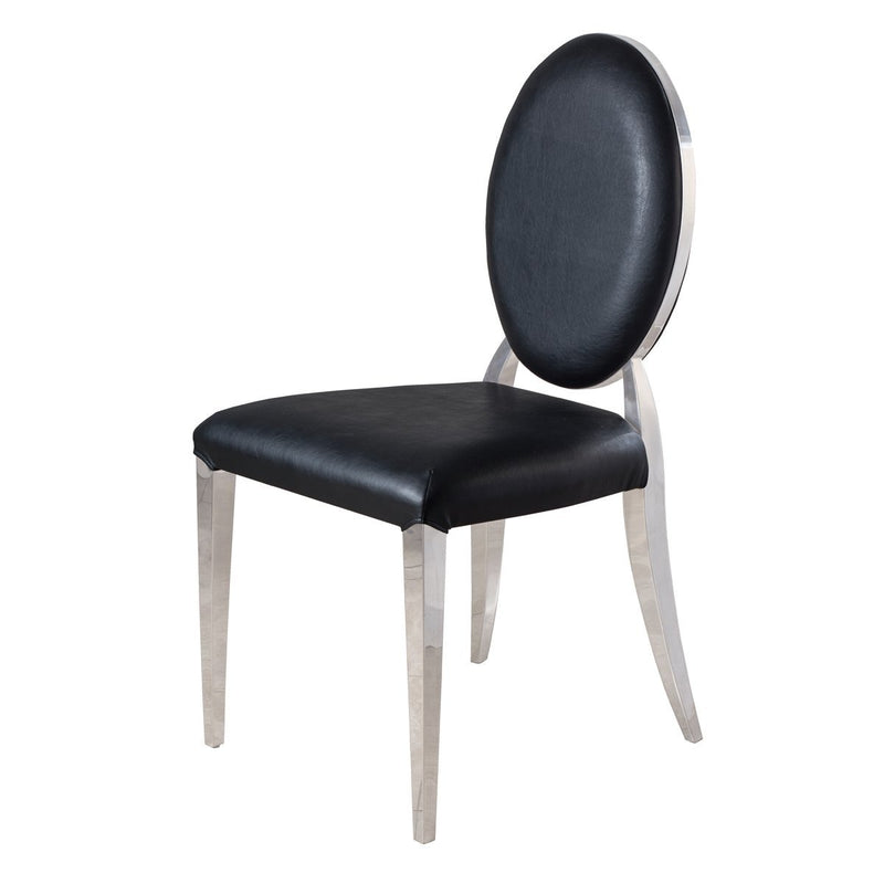 Whale Spa Waiting Chair Black Whale: PU leather, round backrest, metal legs—perfect for lounges.