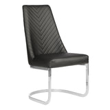 Waiting Chair Chevron 8110 with Chrome Accents in Black Whale Spa
