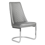 Waiting Chair Chevron 8110 with Chrome Accents in Grey Whale Spa