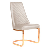 Waiting Chair Chevron 8110 with Rose Gold Accents in Khaki Whale Spa