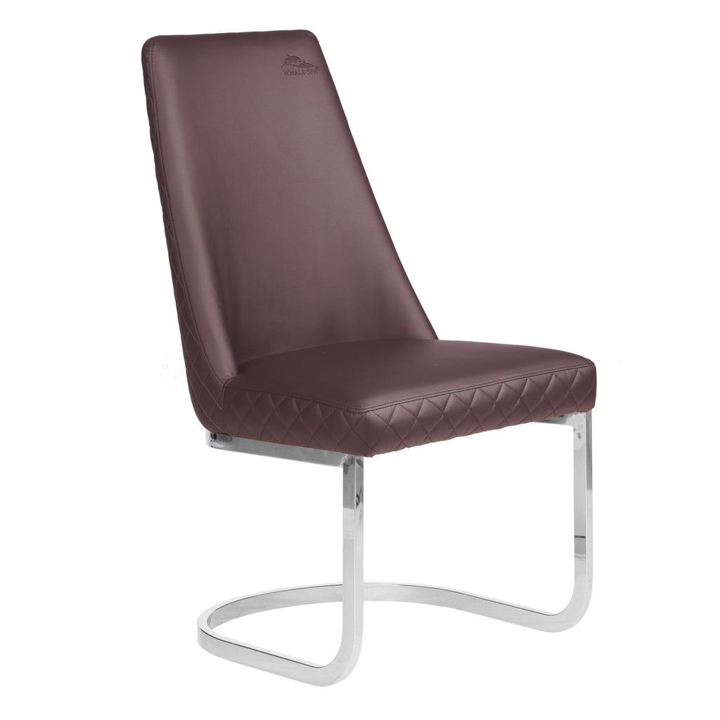 Waiting Chair Diamond 8109 with Chrome Accents in Chocolate Brown Whale Spa - Waiting Chairs