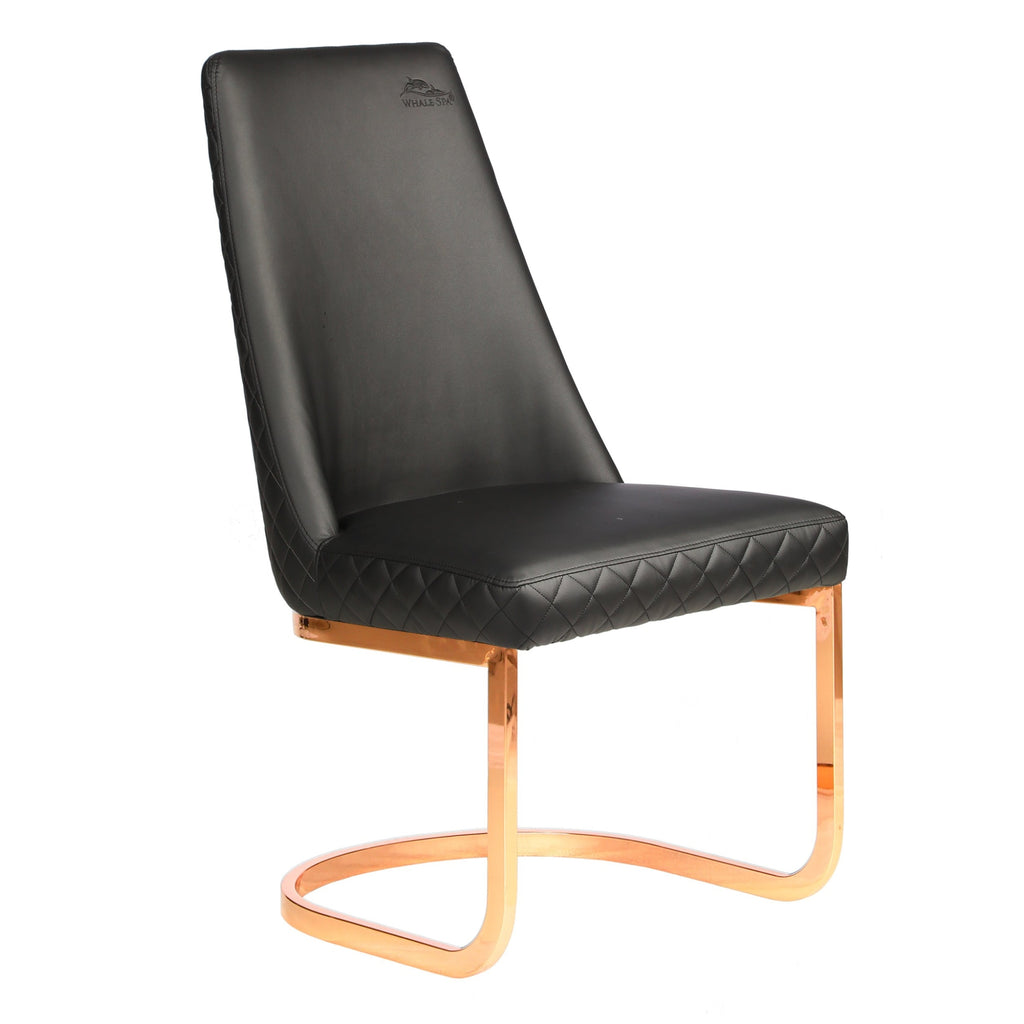 Waiting Chair Diamond 8109 with Rose Gold Accents in Black Whale Spa - Waiting Chairs