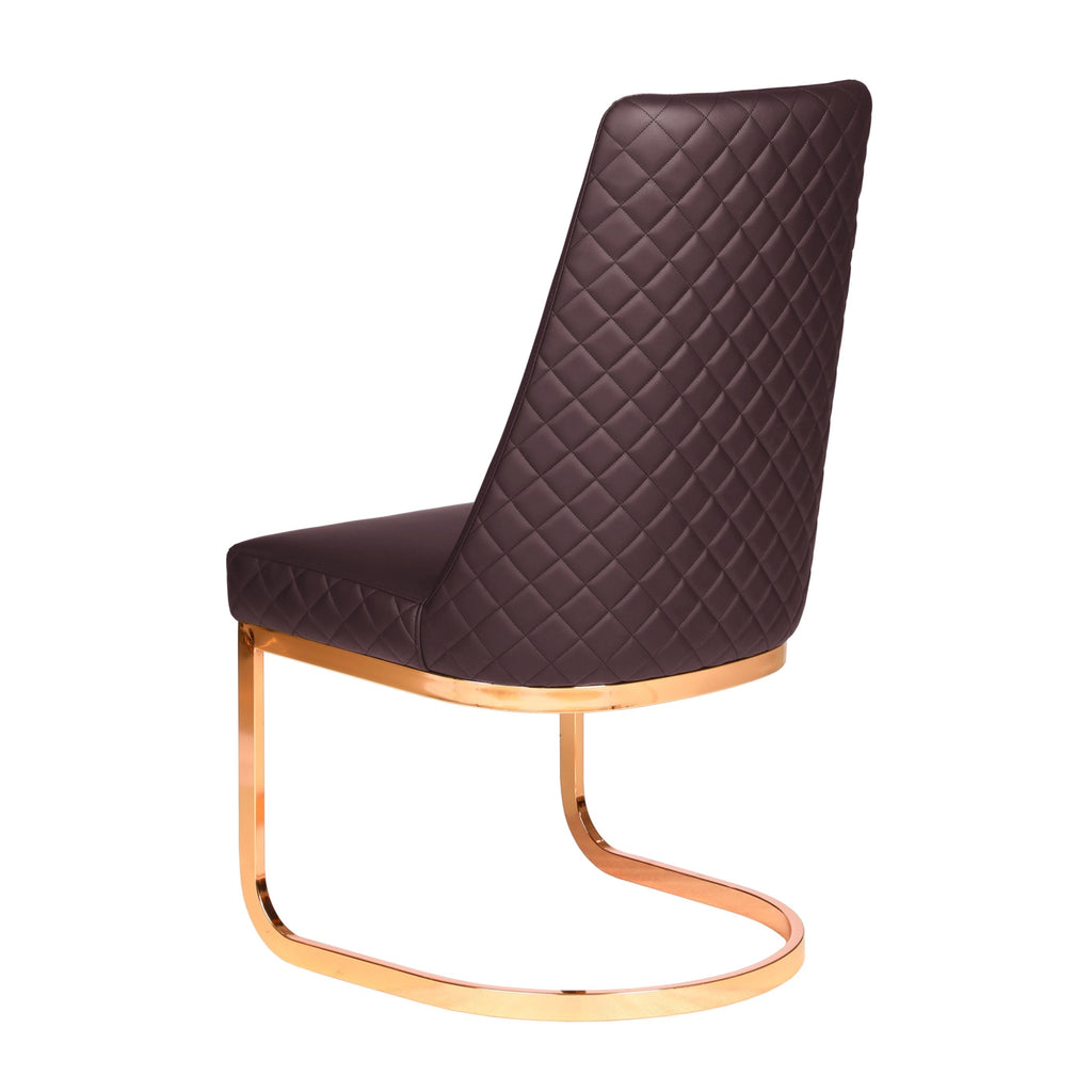 Waiting Chair Diamond 8109 with Rose Gold Accents in Chocolate Brown Whale Spa - Waiting Chairs